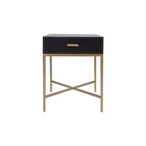 Noosa Black Bedside Table - Gold by CAFE Lighting & Living, a Bedside Tables for sale on Style Sourcebook