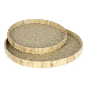 Knight Round Trays Set of 2 50x50cm in Natural by OzDesignFurniture, a Trays for sale on Style Sourcebook