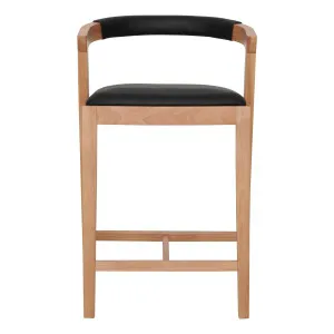 Milan Bar Chair in Leather Black / Clear by OzDesignFurniture, a Bar Stools for sale on Style Sourcebook