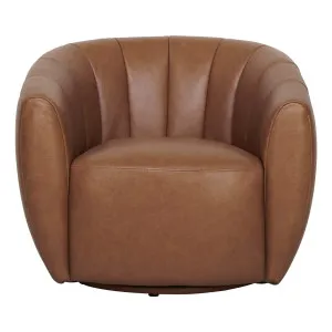Cara Occasional Chair in Nest Leather Brown by OzDesignFurniture, a Chairs for sale on Style Sourcebook