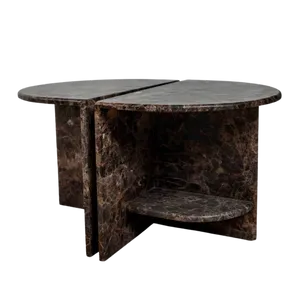 Archer Side Table Set in Marble - Dark Emperador by Urban Road, a Side Table for sale on Style Sourcebook