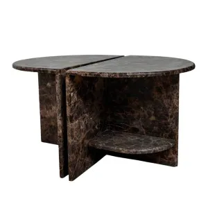 Archer Side Table Set in Marble - Dark Emperador by Urban Road, a Side Table for sale on Style Sourcebook