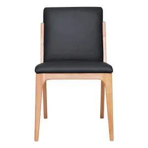Jensen Dining Chair in Leather Black / Clear by OzDesignFurniture, a Dining Chairs for sale on Style Sourcebook