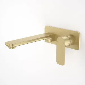 Caroma Luna Lead Free Wall Basin/Bath Mixer Brushed Brass by Caroma, a Bathroom Taps & Mixers for sale on Style Sourcebook