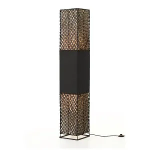 Heliolux Paper Rope & Linen Floor Lamp, Black by Lumi Lex, a Floor Lamps for sale on Style Sourcebook