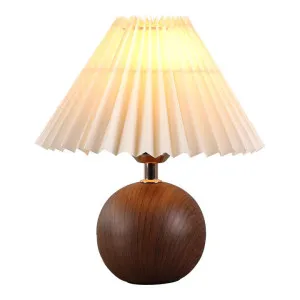 Orbelle Ceramic Base Table Lamp, Walnut / Beige by Lumi Lex, a Table & Bedside Lamps for sale on Style Sourcebook