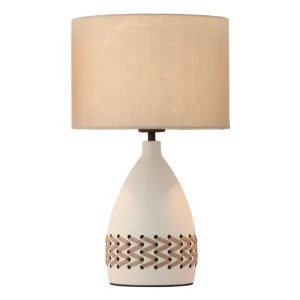 Piper Iron & Leather Base Table Lamp, Cream by Lumi Lex, a Table & Bedside Lamps for sale on Style Sourcebook