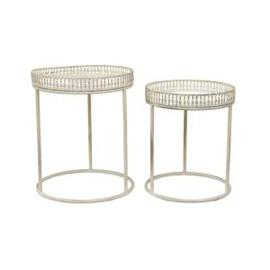Speyside Iron 2 Piece Round Tray Top Side Table Set by Want GiftWare, a Side Table for sale on Style Sourcebook