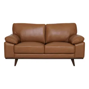 Melrose 2 Seater Sofa in Nest Leather Brown by OzDesignFurniture, a Sofas for sale on Style Sourcebook
