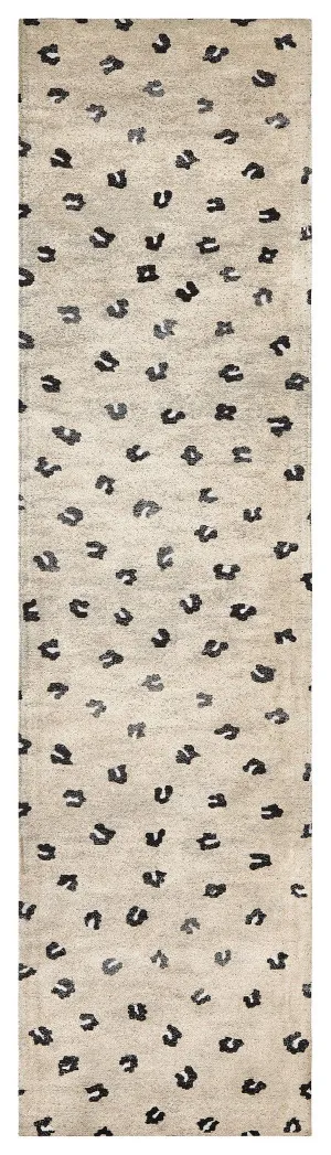 Candice Beige Leopard Pattern Runner Rug by Miss Amara, a Kids Rugs for sale on Style Sourcebook