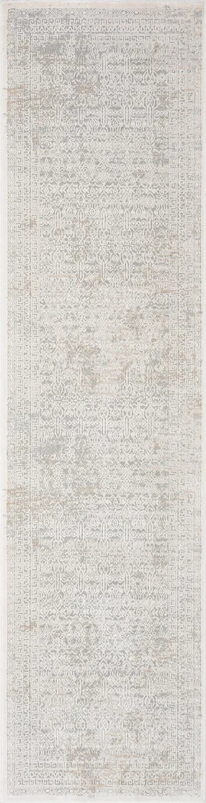 Seda Cream Ivory And Grey Traditional Floral Runner Rug by Miss Amara, a Persian Rugs for sale on Style Sourcebook