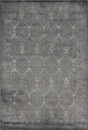 Dalma Charcoal Grey And Ivory Traditional Distressed Rug by Miss Amara, a Persian Rugs for sale on Style Sourcebook