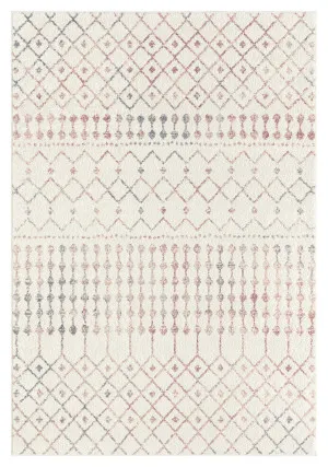 Maggie Pink and Grey Tribal Diamond Rug by Miss Amara, a Persian Rugs for sale on Style Sourcebook