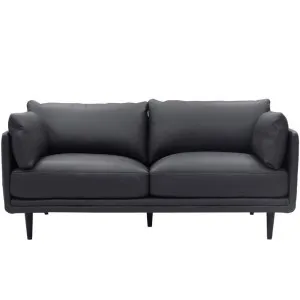 Lennox Madryn Black Coffee Leather Sofa - 2.5 Seater by James Lane, a Sofas for sale on Style Sourcebook