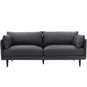 Lennox Madryn Black Coffee Leather Sofa - 3 Seater by James Lane, a Sofas for sale on Style Sourcebook