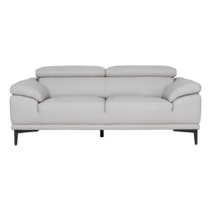 Monroe 2 Seater Sofa in Linea Leather Light Grey by OzDesignFurniture, a Sofas for sale on Style Sourcebook
