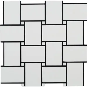 BNW Grand Basket Weave White Polished Glaze Mosaic Tile by Beaumont Tiles, a Mosaic Tiles for sale on Style Sourcebook