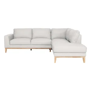 Dante 2.5 Seater Sofa + Chaise RHF in Leather Pure White by OzDesignFurniture, a Sofas for sale on Style Sourcebook