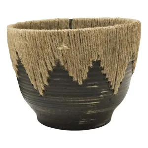 Adah Planter Small 21x17cm in Blackwash by OzDesignFurniture, a Plant Holders for sale on Style Sourcebook