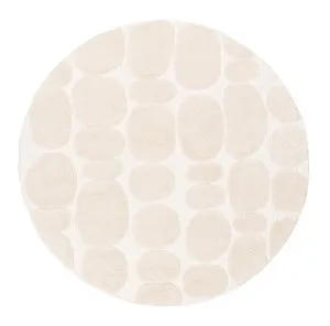 Jacinta Ivory Abstract Round Rug by Miss Amara, a Shag Rugs for sale on Style Sourcebook