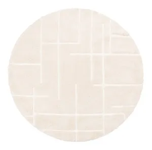 Nalu Ivory Geometric Round Rug by Miss Amara, a Shag Rugs for sale on Style Sourcebook