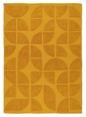 Kay Mustard Geometric Washable Wool Rug by Miss Amara, a Shag Rugs for sale on Style Sourcebook