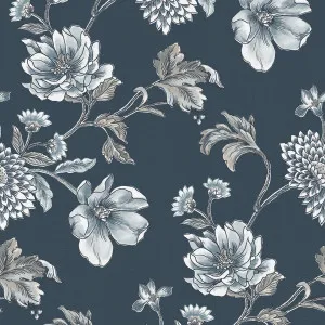 Laurel Navy by Wortley, a Fabrics for sale on Style Sourcebook