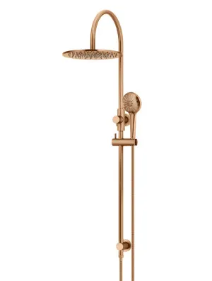 MEIR LUSTRE BRONZE ROUND GOOSENECK SHOWER SET WITH 300MM ROSE, THREE-FUNCTION HAND SHOWER by Meir, a Shower Heads & Mixers for sale on Style Sourcebook