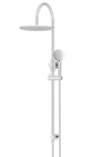 MEIR POLISHED CHROME ROUND GOOSENECK SHOWER SET WITH 300MM ROSE, THREE-FUNCTION HAND SHOWER by Meir, a Shower Heads & Mixers for sale on Style Sourcebook