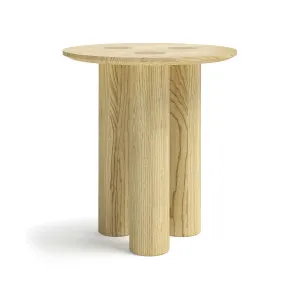 Pila Solid Oak Round Side Table, Natural by L3 Home, a Side Table for sale on Style Sourcebook