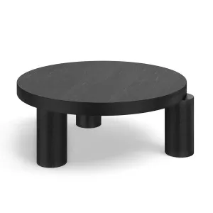 Nomad Solid Oak Round Coffee Table, Black by L3 Home, a Coffee Table for sale on Style Sourcebook