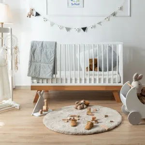 Scandi-Modern Convertible Baby Cot - Multipurpose, Solid Rubber Wood by Kid Topia, a Cots & Bassinets for sale on Style Sourcebook