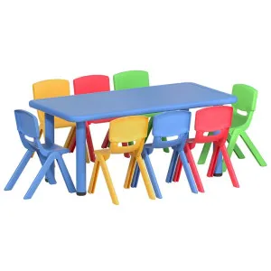 Keezi 9PCS Kids Table and Chairs Set Children Study Desk Furniture Plastic 8 Chairs by Kid Topia, a Kids Chairs & Tables for sale on Style Sourcebook
