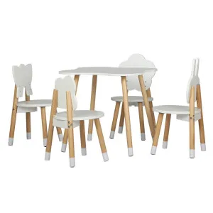 Keezi 5PCS Kids Table and Chairs Set Children Activity Study Play Desk White by Kid Topia, a Kids Chairs & Tables for sale on Style Sourcebook