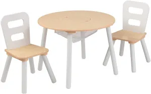 Round Table and 2 Chair Set for children (White Natural) by Kid Topia, a Kids Chairs & Tables for sale on Style Sourcebook