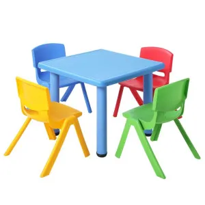 Keezi 5PCS Kids Table and Chairs Set Children Study Desk Furniture Plastic 4 Chairs by Kid Topia, a Kids Chairs & Tables for sale on Style Sourcebook