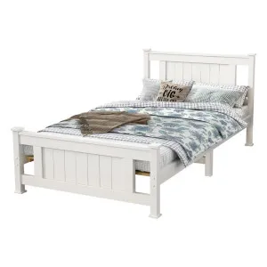 Single Solid Pine Timber Bed Frame-White by Kid Topia, a Kids Beds & Bunks for sale on Style Sourcebook