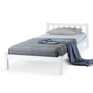 Kingston Slumber Single Bed Frame White Girls Wooden Timber Adults Boys Slat Modern by Kid Topia, a Kids Beds & Bunks for sale on Style Sourcebook
