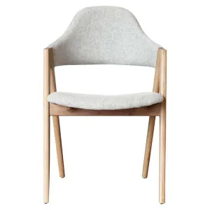 Sergio Fabric & Ashwood Dining Chair, Cream / Natural by L&I Home, a Dining Chairs for sale on Style Sourcebook