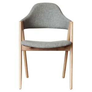 Sergio Fabric & Ashwood Dining Chair, Grey / Natural by L&I Home, a Dining Chairs for sale on Style Sourcebook