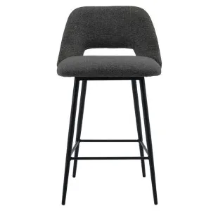 Belmont Fabric & Steel Counter Stool, Charcoal / Black by L&I Home, a Bar Stools for sale on Style Sourcebook