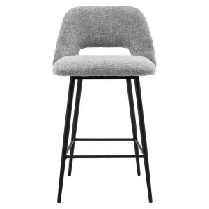 Belmont Fabric & Steel Counter Stool, Grey / Black by L&I Home, a Bar Stools for sale on Style Sourcebook