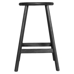 Finland American Oak Timber Round Counter Stool, Black by L&I Home, a Bar Stools for sale on Style Sourcebook