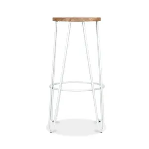 Alice Timber & Steel Round Counter Stool, White by L&I Home, a Bar Stools for sale on Style Sourcebook