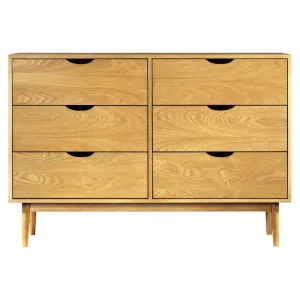 Luna Wooden 6 Drawer Dresser, Oak by Life Interiors, a Dressers & Chests of Drawers for sale on Style Sourcebook