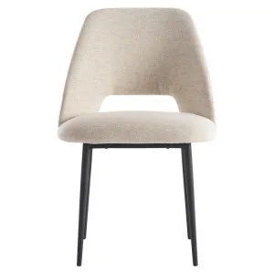 Belmont Fabric & Steel Dining Chair, Cream / Black by L&I Home, a Chairs for sale on Style Sourcebook