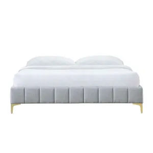 Georgia Fabric Platform Bed Base, King, Light Grey by L&I Home, a Beds & Bed Frames for sale on Style Sourcebook