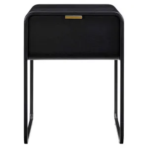 Leroy Ashwood Timber & Steel Bedside Table, Black by Life Interiors, a Bedside Tables for sale on Style Sourcebook