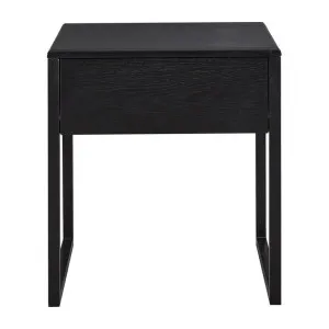 Avalon American White Oak Timber Bedside Table, Black by Life Interiors, a Bedside Tables for sale on Style Sourcebook