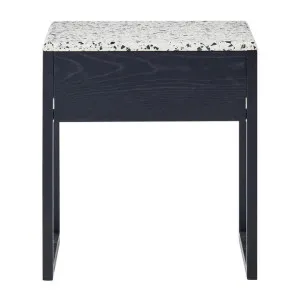 Avalon Terrazzo Top American White Oak Timber Bedside Table, Black by L&I Home, a Bedside Tables for sale on Style Sourcebook